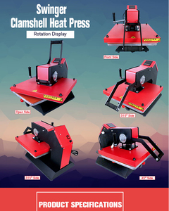 Presse à chaud numérique pour impression sur t-shirt 38*38cm pour la sublimation de vêtements, machine à transfert à plat semi-automatique, nouvelle - Product Image 3