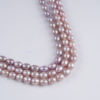 Vente en gros de perles d'eau douce de 8-9 mm, forme de riz, perles véritables pour la fabrication de bijoux