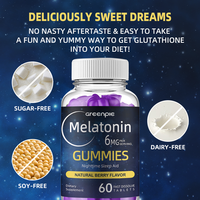 Greenpie OEM Gommes de sommeil 100mg Ashwagandha L-théanine 5 HTP Mélatonine Suppléments de sommeil rapide pour adultes Style bonbon