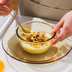 Bol en verre Mezo 400 ml, double poignée, ambre, résistant à la chaleur, pour usage domestique - Product Image 4