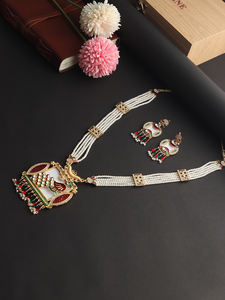 Impresionante conjunto de collares tradicionales para mujer, colección de bodas y ropa festiva india a precios al por mayor de India - Product Image 2