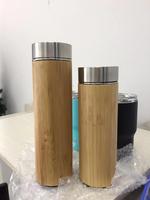 Termos botol air bambu, termos botol air bambu ukiran kayu bambu ramah lingkungan 2025 ml/450ml
