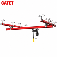 Grue combinée KBK Light Workshop 1-3 tonnes, assemblage rapide, structure flexible pour travaux de levage de matériaux auxiliaires