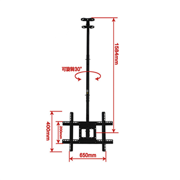Motorized Swivel TV Bracket 32''-75'' Cold Rolled Steel Monitor  Adjustable Ceiling Mount TV Lifter