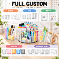 Porte-crayons rotatif en acrylique pour enfants, organiseur de marqueurs, fournitures artistiques, papeterie scolaire, fabrication en usine