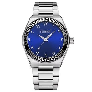 Mejor Proveedor de Relojes, Diseñador OEM, Reloj de Cuarzo Personalizado de Acero Inoxidable de Lujo para Hombre, Patrón Árabe Único, 5BAR, Moda Ejecutiva - Product Image 3