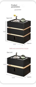 Comodino Moderno Sospeso con Cassetto e Ripiano Aperto, Mobile Comodino con Cassaforte Integrata - Product Image 2