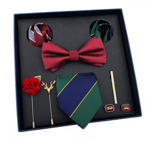 Conjunto de Corbata de Seda de Lujo Hecha a Mano con Pañuelo de Bolsillo y Lazo, con Caja de Regalo - Product Image 4