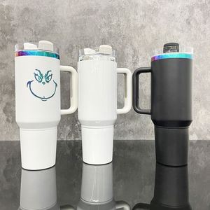 Tasse isotherme 40 oz en acier inoxydable plaqué arc-en-ciel, idéale pour gravure laser et sublimation, avec compartiment secret de rangement – Nouveauté très demandée - Product Image 3