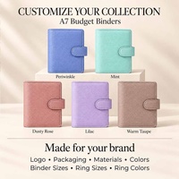 Hongbo Nouveau Classeur de Budget A6 en Cuir Saffiano, Petit Modèle, avec Anneaux Noir/Or/Argent et 26 Couleurs, Housse de Protection Disponible, Meilleures Ventes