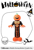 Décoration gonflable d'Halloween, squelette lumineux, à brancher sur le secteur, LED électrique, pour extérieur, jardin, pelouse, fête