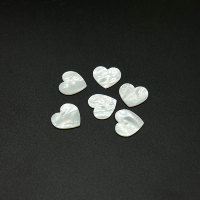 Perle de nacre naturelle blanche en forme de cœur, double face plate, qualité B, 15*13.7*1MM, accessoires d'incrustation pour la fabrication de bijoux