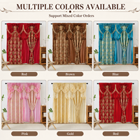LILIANNA Rideaux occultants de luxe en jacquard avec franges cascade et passe-tringle pour salon, lot de 2