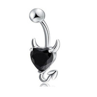 Bijoux de corps sexy pour femmes, bijoux de piercing, anneau de nombril en cristal en forme de cœur