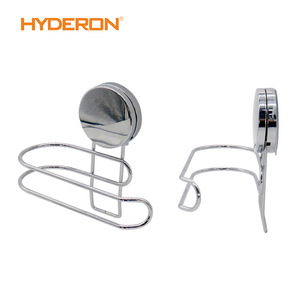 Support de rangement pour salle de bain Hyderon, en plastique et acier inoxydable, fixation par ventouse, porte-brosse à dents, design minimaliste - Product Image 3