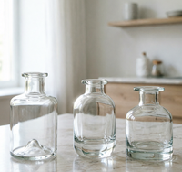 Bouteilles cylindriques en verre transparent en gros 100ml 125ml 200ml vides pour diffuseur d'arômes et parfums pour la décoration intérieure, logo personnalisé