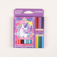Ensemble de crayons de couleur hexagonaux en plastique, 12 couleurs, fournitures scolaires et artistiques