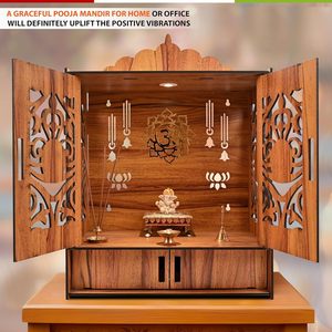Templo Mandir de Madera Grande de Primera Calidad para <span class=keywords><strong>el</strong></span> Hogar con Puertas y Armarios - Product Image 5