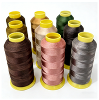 Fil à broder mercerisé teint en polyester 100% ton terre, 108D/2, haute ténacité, écologique, pour machine à crocheter