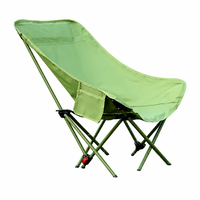 Chaise pliante Moon Chair en tissu Oxford 600D vert olive avec cadre en acier, logo OEM personnalisé