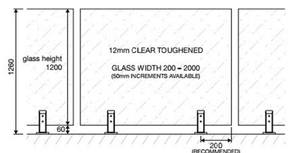 Rubinetto in vetro montato sul ponte quadrato di classificazione pesante 6.3 in acciaio inossidabile da 2205'' - Product Image 4