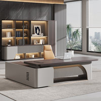 Ensemble de bureau et de chaise de direction élégant et luxueux, design moderne simple, origine Chine, bureau en forme de L
