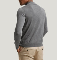 2025 VSCOO vieil argent élégant nouveau Design automne couleur unie à manches longues tricoté plaine personnalisé hommes Cardigan pull