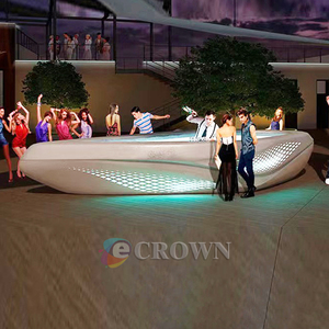 Kiosk With Curved Design Office Mall Style <strong>Phone</strong> Store Woodufacturer - Product Image 1