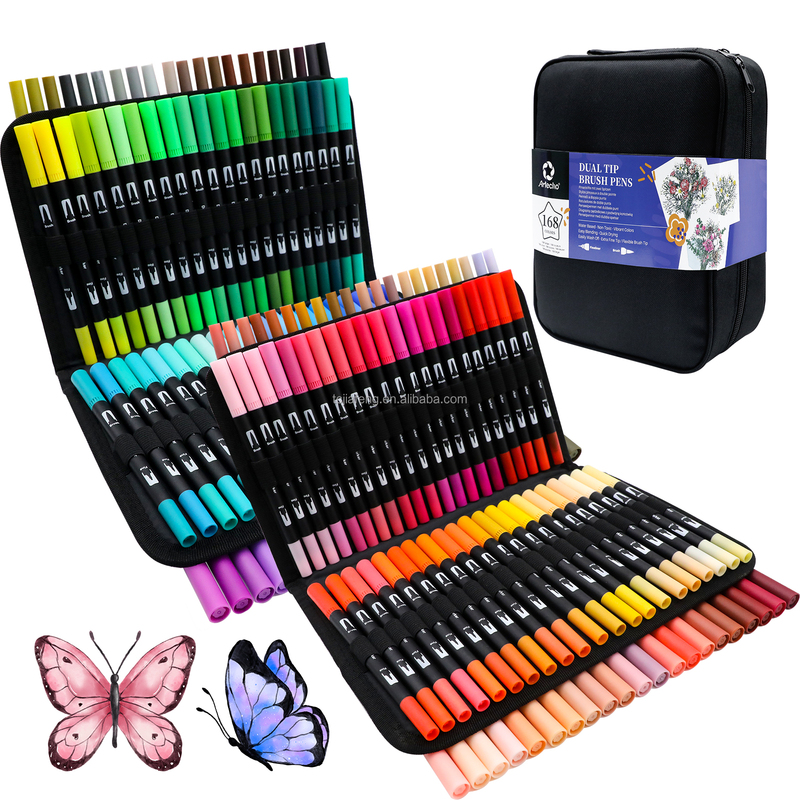 Artecho 168 Colors Dual Tip Brush