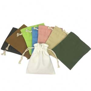 Pochette à bijoux en coton de haute qualité multicolore, sac de calendrier de l'avent en coton, mini sac cadeau en coton avec cordon de serrage - Product Image 2