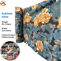 Design élégant Polyester Imprimé Drap de lit Tissu Design Doux couleur vive Personnaliser pas cher Prix Rideau tissu différent marché