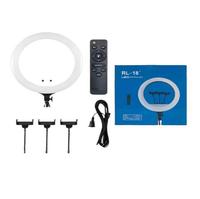 AFEFT RL-18 Lampu Cincin LED 18 Inci 45cm dengan Remote Control, Suhu Warna Dapat Diatur, Lampu Isi Daya Tinggi Portabel untuk