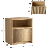 JIAMEIJIA Chevet double moderne à lumière naturelle avec bande décorative verticale pour chambre à coucher