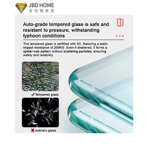 Porte en verre à double battant en vente chaude avec cadre en métal noir et verre trempé - Gain de place et élégant pour les maisons modernes - Product Image 5