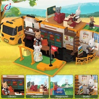 Jouets Maison de Poupées Chengji Koala Diary Town House, Bus Scolaire Déformable, Jouet Créatif de Shantou, Cadeau, Kit de Maison de Poupées Miniature