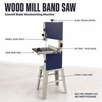 Scie à ruban portative pour le travail du bois, petite scierie verticale, machine de découpe de billes de bois de précision avec lame de sciage pour le bricolage