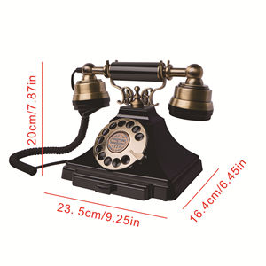 Teléfono con Cable de Estilo Antiguo Retro de Latón con Dial Giratorio, Precio de Fábrica, para Bodas, Eventos, Estilo Libro de Visitas - Product Image 6