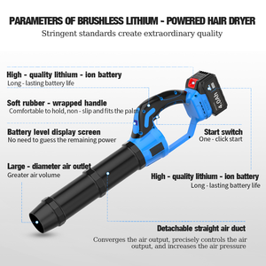 Souffleur à main segmenté haute puissance F.EASYD, souffleur à poussière puissant, sèche-cheveux puissant, souffleur à feuilles industriel à batterie au lithium - Product Image 4