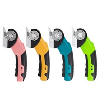 Ciseaux électriques rechargeables en cuir 3,6 V, couteau circulaire au lithium, lumière LED, coupe tissu, tapis, carton, poignée ergonomique