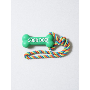 Giocattolo da gioco per cani in gomma verde ecologico resistente e di buona qualità in forma per l'osso in stile adorabile uso quotidiano giocattolo per animali con confezione in borsa - Product Image 1