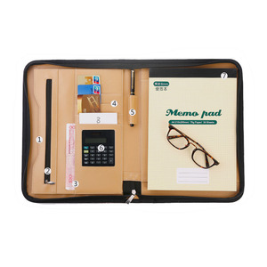 Bán buôn A4 da dây kéo danh mục đầu tư tổ chức thư mục phỏng vấn tiếp tục tài liệu padfolio chất kết dính PU da dây kéo danh mục đầu tư - Product Image 5