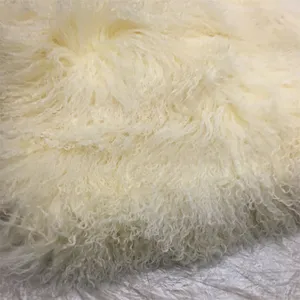 Длинные волосы монгольский ягненок белый плюшевый меховой ковер