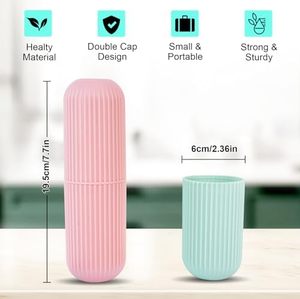 Porte-brosse à dents portable en deux parties, durable, moderne, <span class=keywords><strong>vert</strong></span>, rose, blanc, en plastique, étui <span class=keywords><strong>de</strong></span> voyage, ensembles <span class=keywords><strong>de</strong></span> <span class=keywords><strong>salle</strong></span> <span class=keywords><strong>de</strong></span> <span class=keywords><strong>bain</strong></span> pour le camping, vente en gros - Product Image 2
