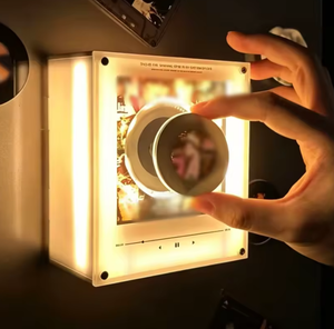 Altavoz de Vinilo NFC, Disco Giratorio Acrílico en Blanco, Reproductor de Música, Imán para Refrigerador NFC, DIY OEM - Product Image 2