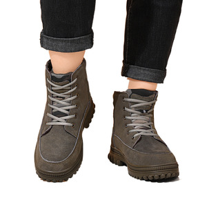 Snow Boots Men Winter Warm Fleece Lined Waterproof Thick Sole Outdoor Non Slip Mid Heel Solid Color Size 38 39 40 41 42 43 44 - Product Image 5