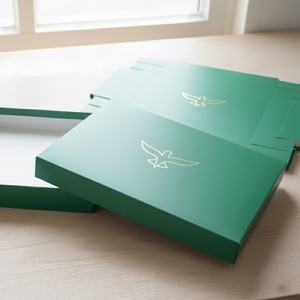 Custom Magnetic Closure Gift <b>Box</b> Flat Pack Kraft Apparel Packaging <b>Box</b> with Embossed Logo - Product Image 4