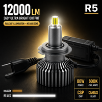 PROMOTION EXCEPTIONNELLE : Ampoules de phares LED R5 80W 120000M à puce CSP H1-H7/H4/H3/HB3/HB4, feux de voiture 9005 9006 Auto