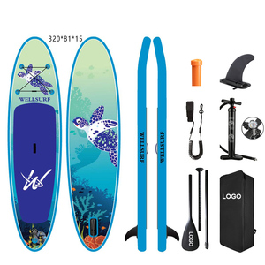 กระดานโต้คลื่นแบบพองลม Drop Stitch 320 ซม. 10.6 ฟุต ดีไซน์ใหม่ กระดานสองชั้น พร้อมไม้พาย  กระดานยืนพาย (SUP)  กระดานโยคะ  กระดานแข่งขัน - Product Image 6