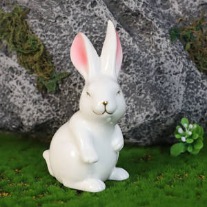 تمثال على شكل أرنب من البورسلين, تمثال على شكل أرنب من البورسلين لموسم ربيع عيد الفصح ، ديكور للمنزل ، ديكور داخلي صغير من السيراميك والأرنب الأبيض - Product Image 6