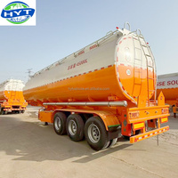 Semirremolque Cisterna de Combustible de 3 Ejes y 45000L, Semirremolque Cisterna de Petróleo, Diésel y Gasolina para Transporte de Combustible
